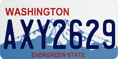 WA license plate AXY2629