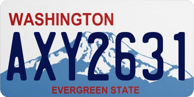 WA license plate AXY2631