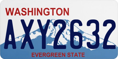 WA license plate AXY2632