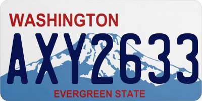 WA license plate AXY2633