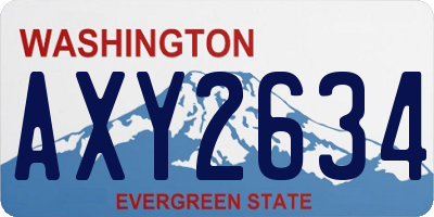 WA license plate AXY2634