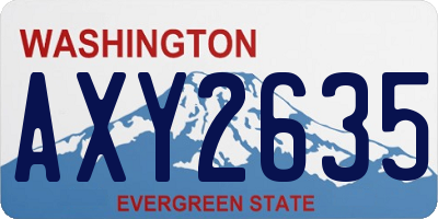 WA license plate AXY2635