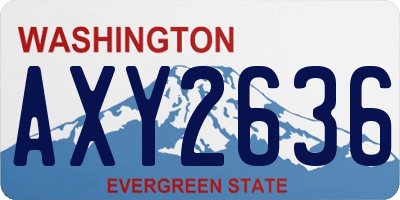 WA license plate AXY2636