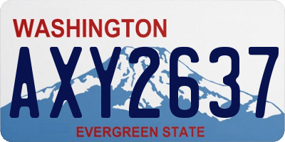 WA license plate AXY2637
