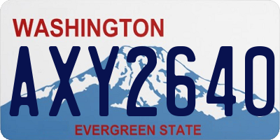 WA license plate AXY2640