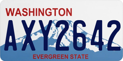 WA license plate AXY2642
