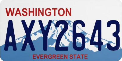 WA license plate AXY2643