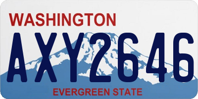 WA license plate AXY2646