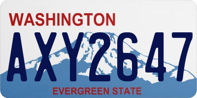 WA license plate AXY2647
