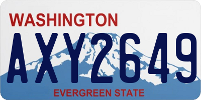 WA license plate AXY2649