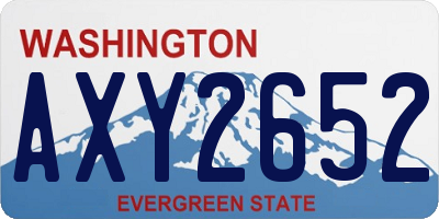WA license plate AXY2652