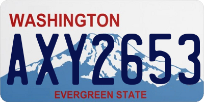 WA license plate AXY2653