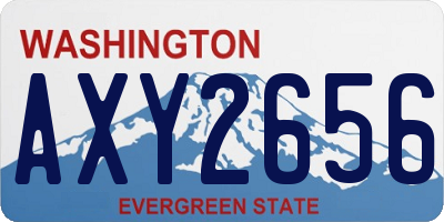WA license plate AXY2656