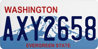 WA license plate AXY2658