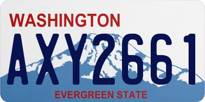 WA license plate AXY2661