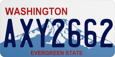 WA license plate AXY2662