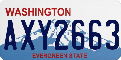 WA license plate AXY2663