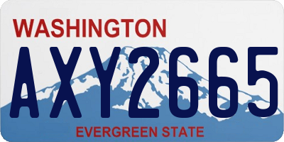 WA license plate AXY2665