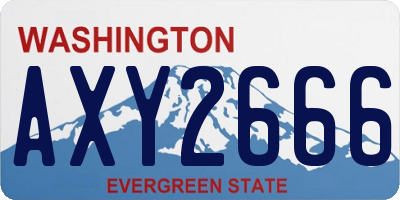WA license plate AXY2666