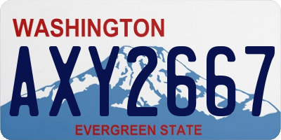 WA license plate AXY2667