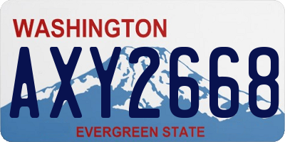 WA license plate AXY2668