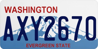 WA license plate AXY2670
