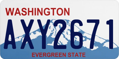 WA license plate AXY2671