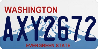 WA license plate AXY2672
