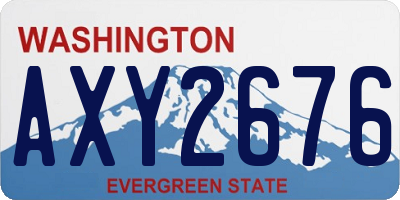WA license plate AXY2676