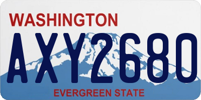 WA license plate AXY2680