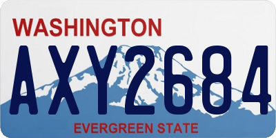 WA license plate AXY2684