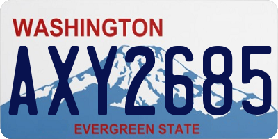 WA license plate AXY2685