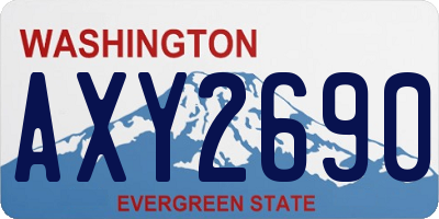 WA license plate AXY2690