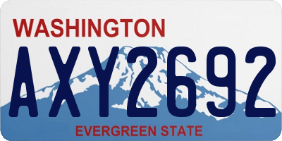 WA license plate AXY2692