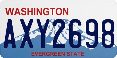 WA license plate AXY2698