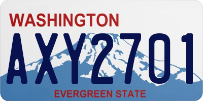 WA license plate AXY2701