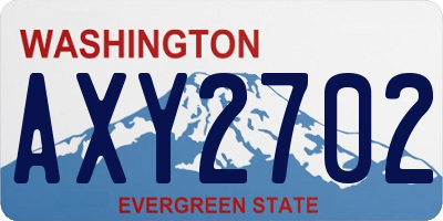 WA license plate AXY2702