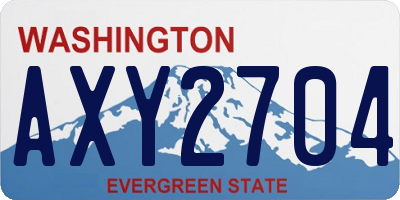WA license plate AXY2704