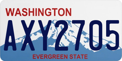WA license plate AXY2705