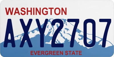 WA license plate AXY2707