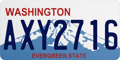 WA license plate AXY2716