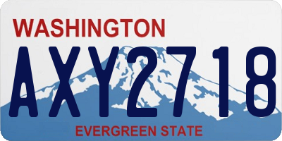 WA license plate AXY2718