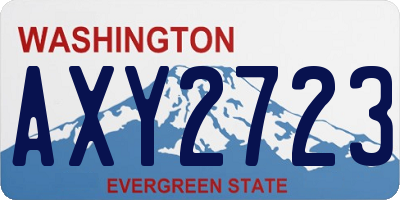 WA license plate AXY2723