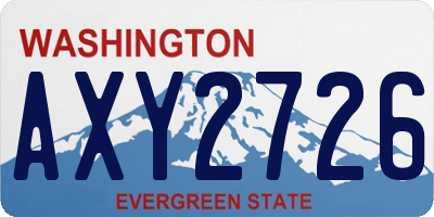 WA license plate AXY2726