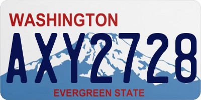 WA license plate AXY2728