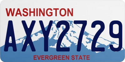 WA license plate AXY2729