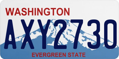WA license plate AXY2730