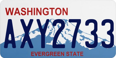 WA license plate AXY2733
