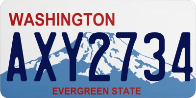 WA license plate AXY2734