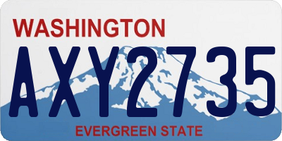 WA license plate AXY2735